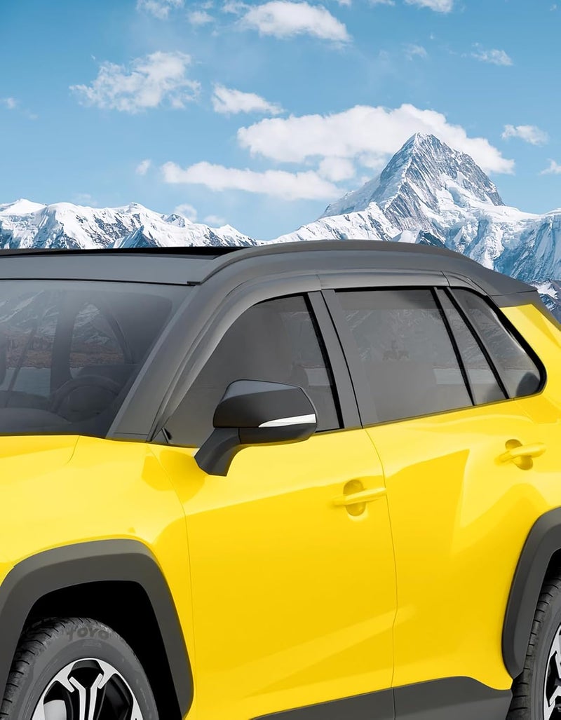 Deejecsun 6 pcs-Window Rain Guards Fit for Toyota RAV4 2019-2025 Low Profile Window Visor Extra Durable Tape-On Window Deflectors RAV 4 Vent Visors Vent Shades Rain Guards Exterior Car Accessories - Image 4